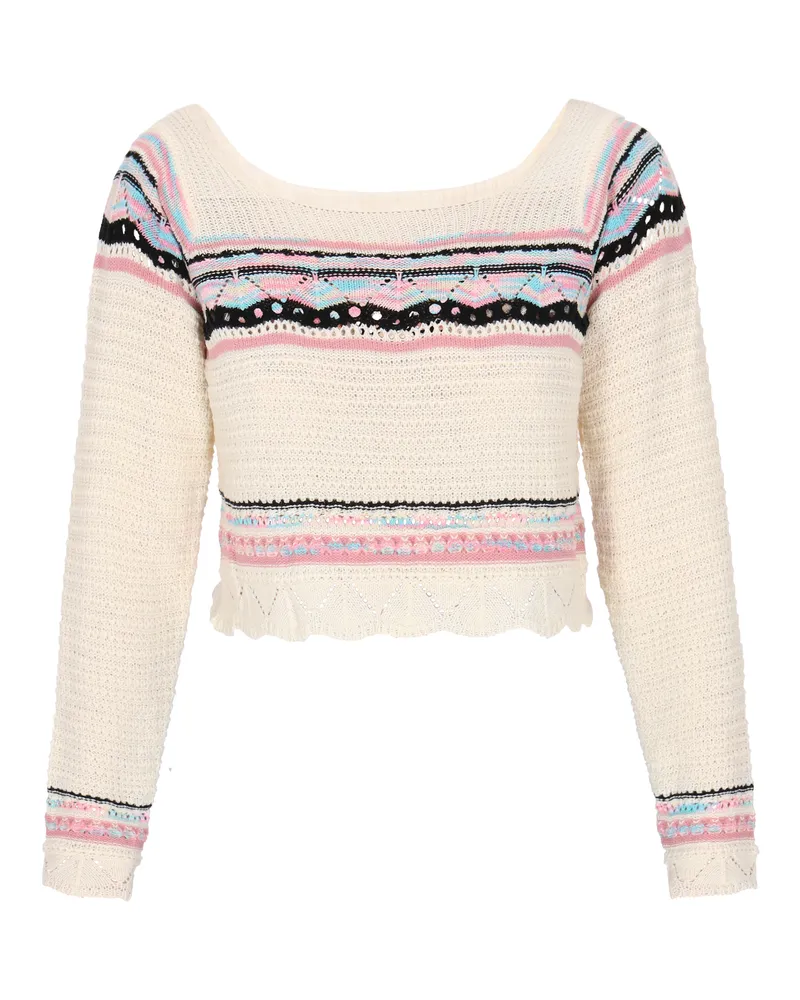 IZIA Pullover Frauen cremeweiß mehrfarbig Mehrfarbig