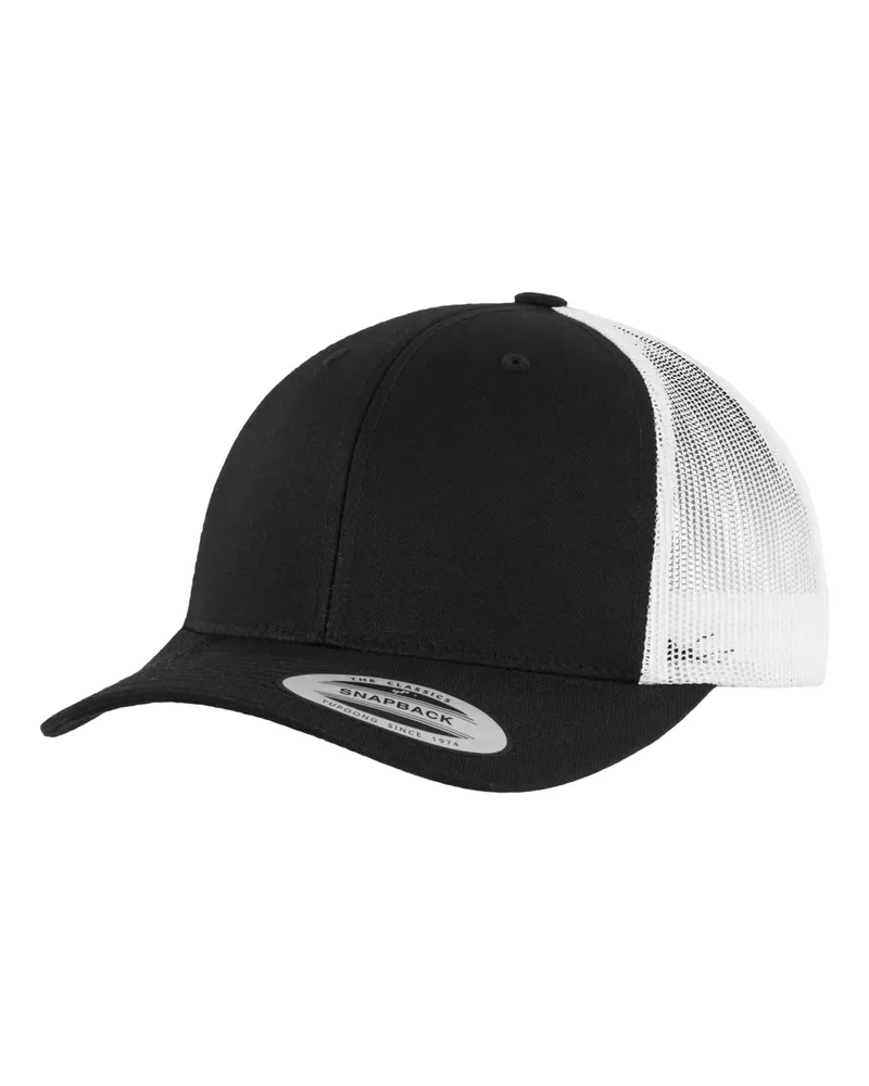 Flexfit Trucker Cap für Herren/Damen Unisex (Schwarz/Weiß Schwarz