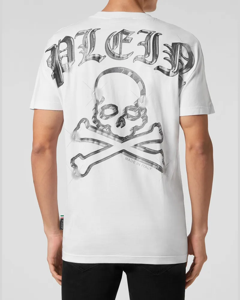 Philipp Plein T‑Shirt mit Rundhals und Skull & Bones-Print - Weiß Weiß