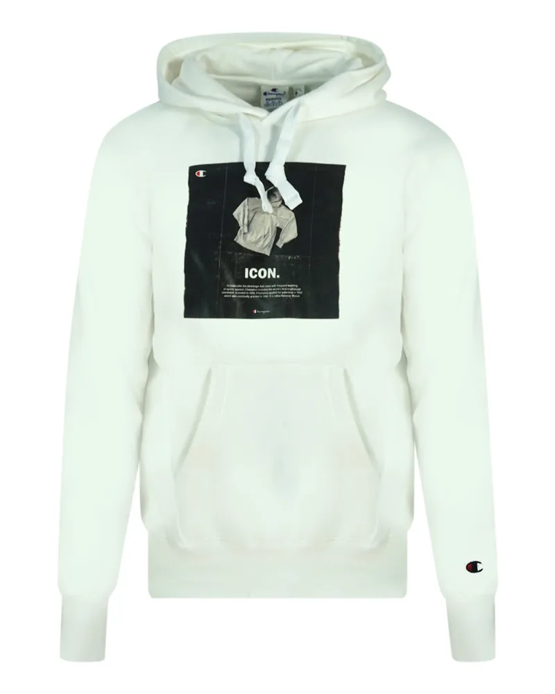 Champion Icon Logo Weißer Hoodie Weiß