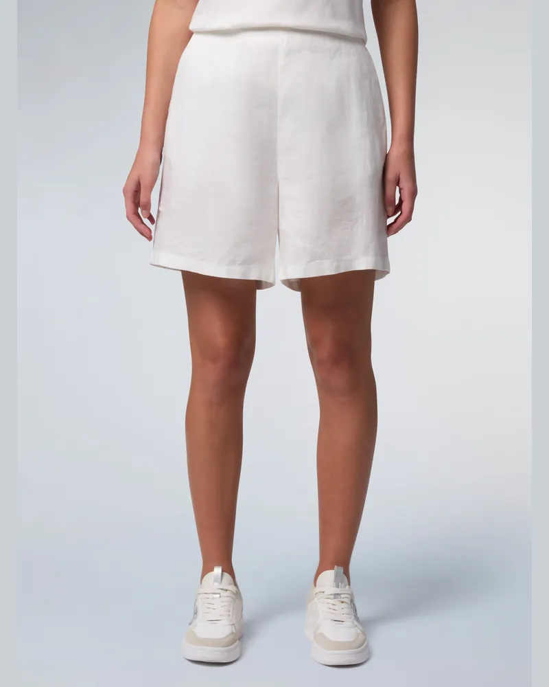 North Sails Kurze Leinenhose mit weitem Bein - Weiß Weiß