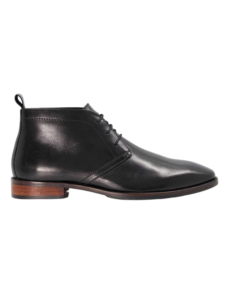 Dune Mervin" Chukka-Stiefel für Herren, Leder, Niedriger Absatz (Schwarz Schwarz