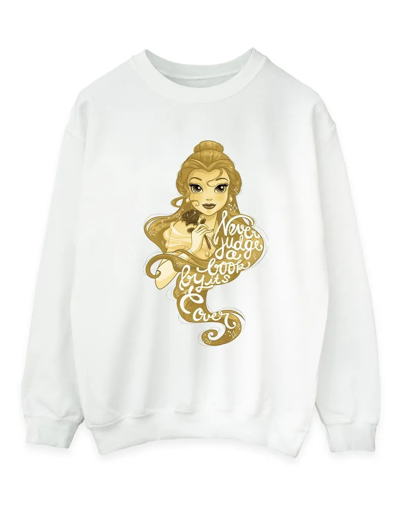 Disney Beauty And The Beast Never Judge" Sweatshirt für Herren (Weiß Weiß