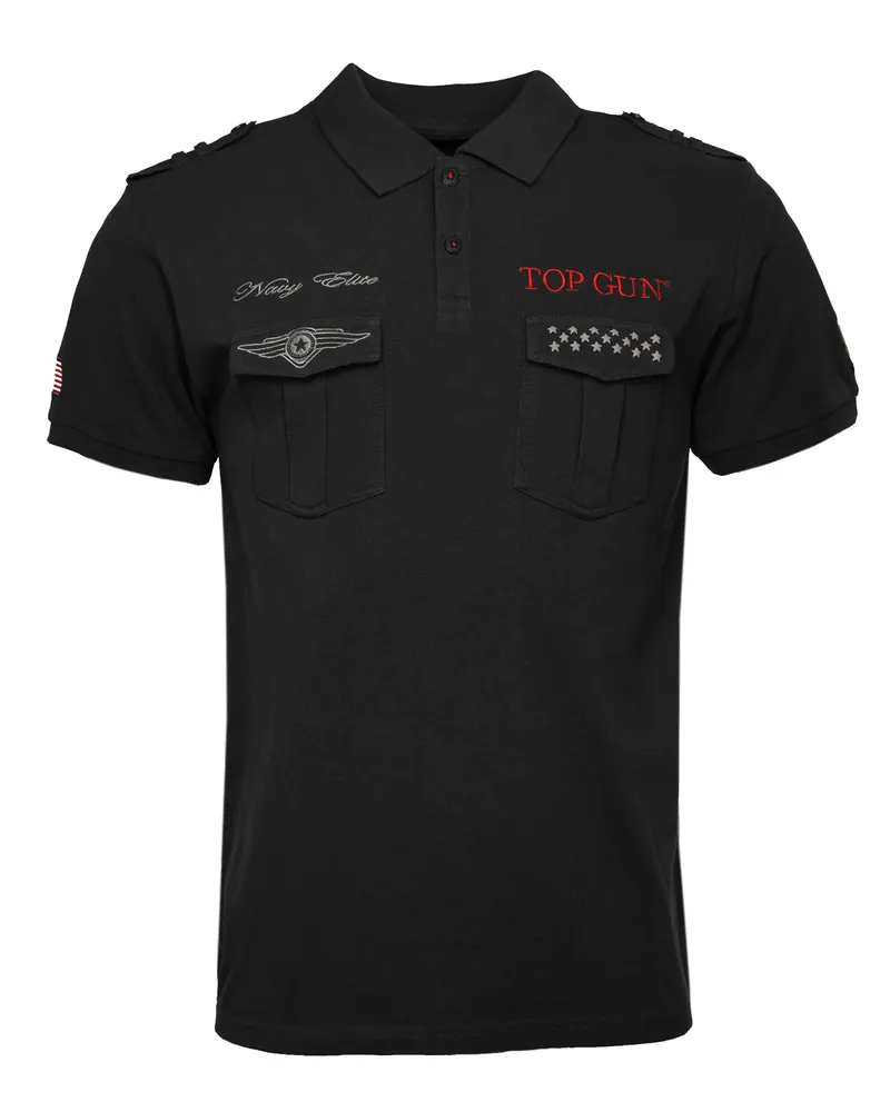 Top Gun Polo Shirt TG20213003 Schwarz