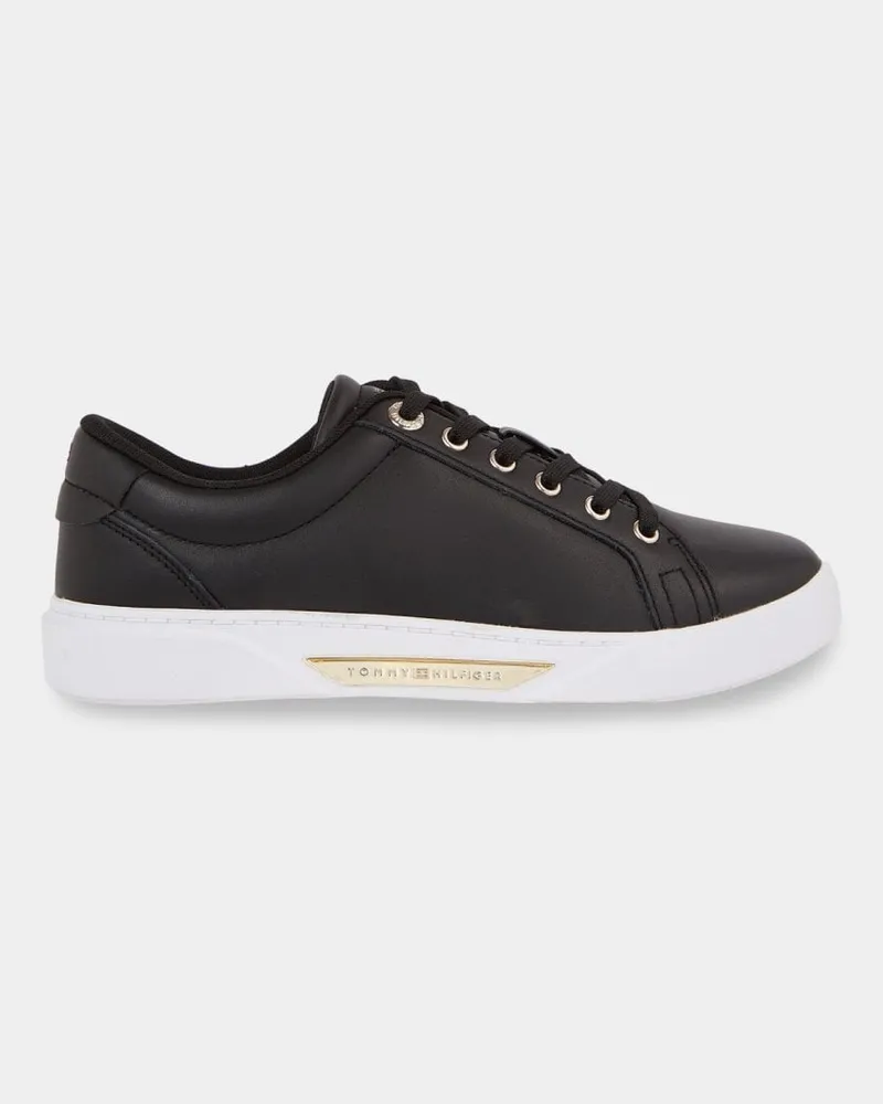 Tommy Hilfiger Golden HW Damen Court Sneakers Schwarz