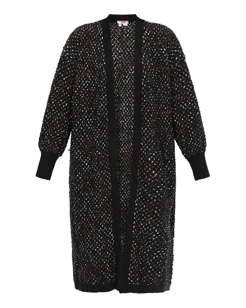 My Mo Strickjacke Frauen schwarz meliert Schwarz