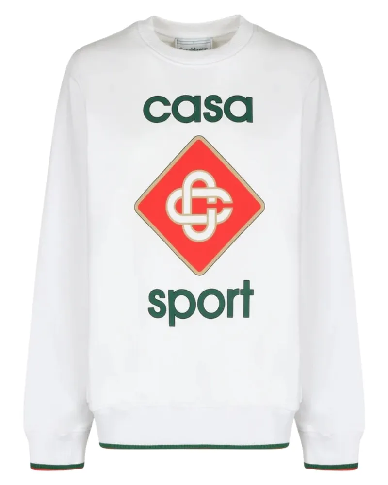 Casablanca Paris Bold Casa Sport Logo Weißes Sweatshirt Weiß