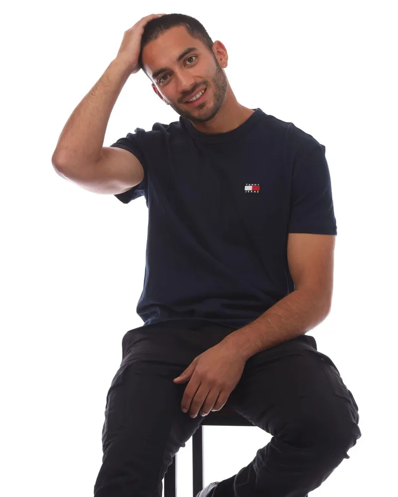 Tommy Hilfiger T-Shirt für Herren,Abzeichen (Blau Blau