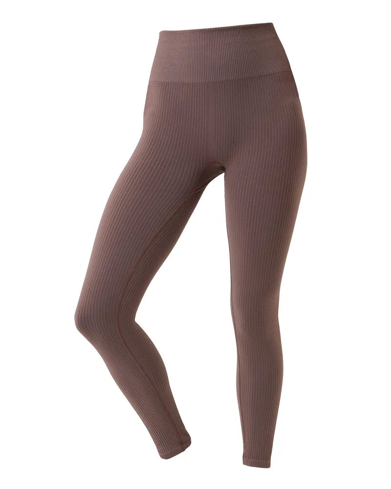 Björn Borg Björn Borg - Ladies Seamless Ribbed Footless Tights Leggings - Mauve Braun