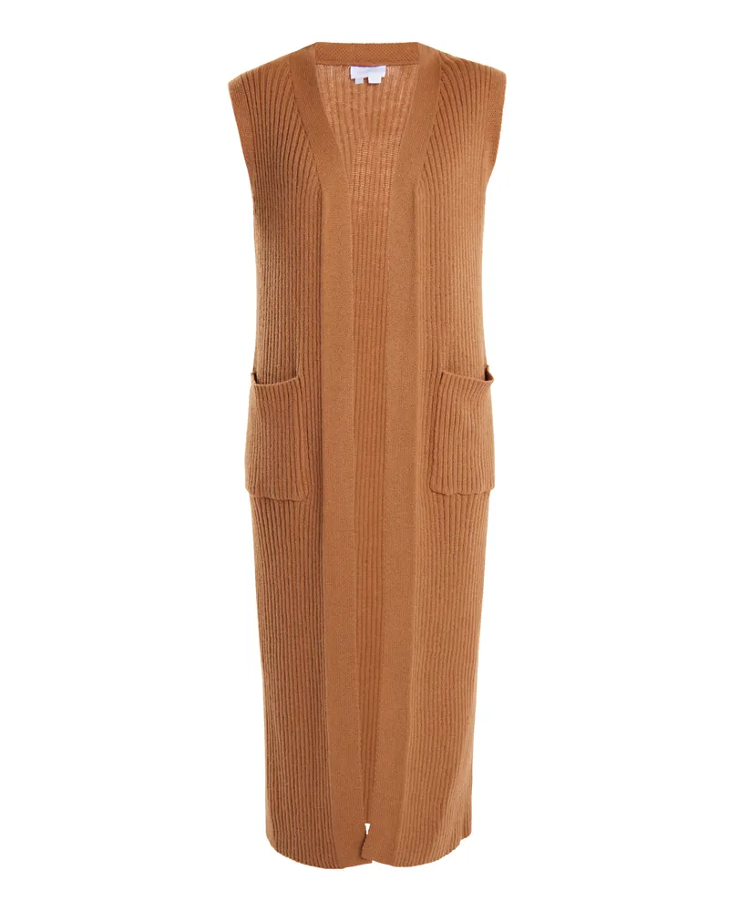 Usha Strickweste Damen Kamel Camel