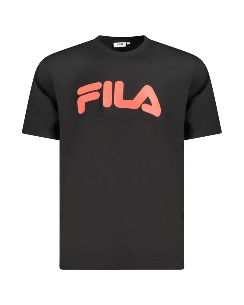Fila Kursiv Logo T-Shirt mit kurzen Ärmeln Schwarz