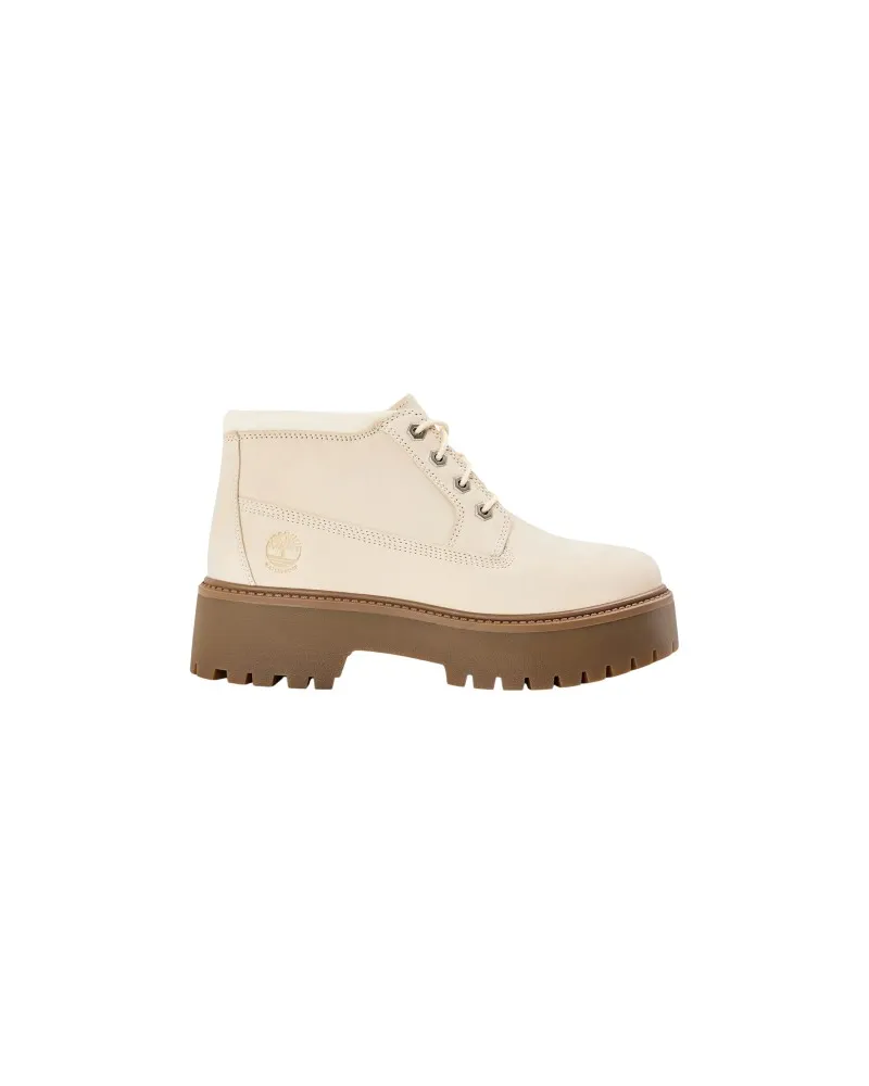 Timberland Stone Street" Stiefeletten für Damen, Leder, Wasserfest (Weiß Weiß
