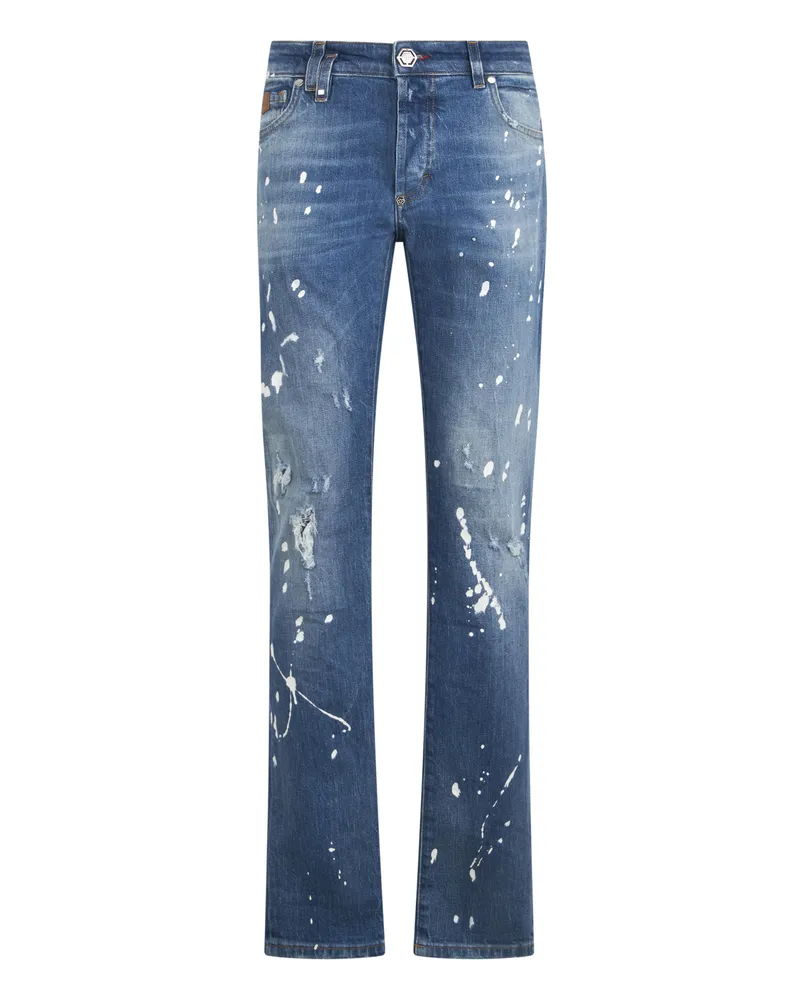 Philipp Plein Supergerader Schnitt Blau