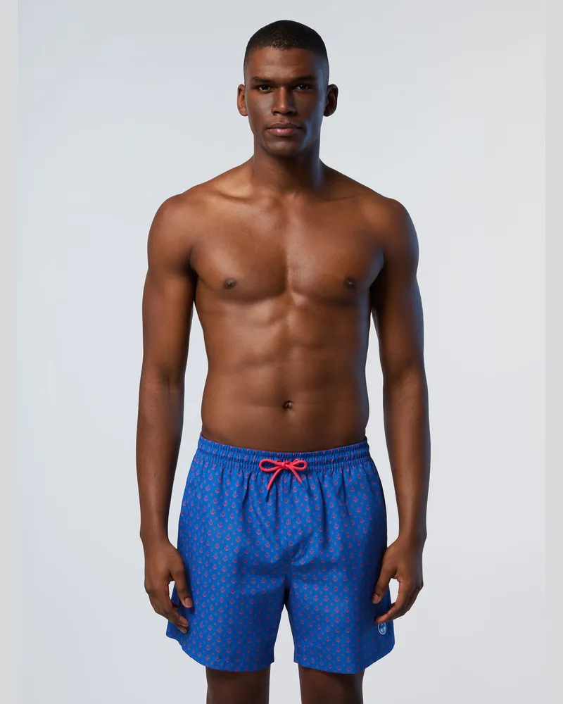 North Sails Badeshorts mit grafischem Druck - Blau Blau
