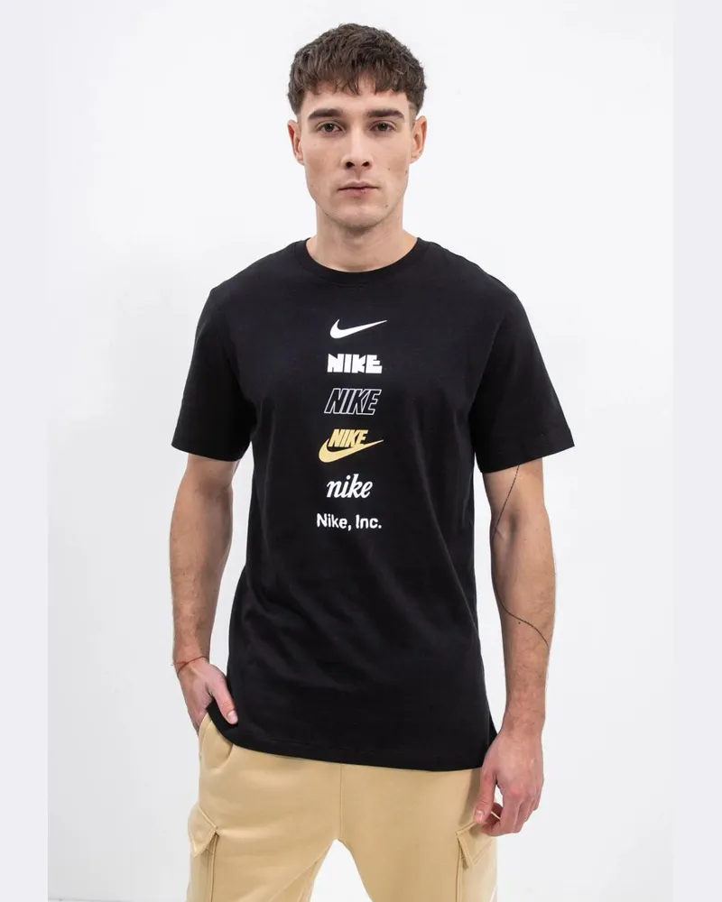 Nike Stack Logo Herren-T-Shirt in Schwarz Schwarz