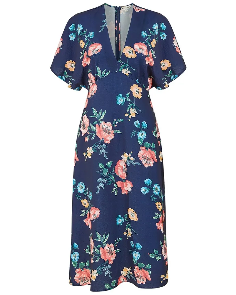 Yumi Wickelkleid für Damen, Kimonoärmel (Marine Marineblau