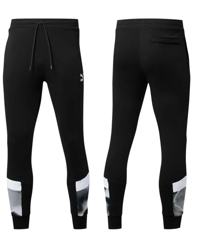 Puma Cloud Pack MCS Track -Anzug Bottoms Joggers Hosen Schwarze Herren 596336 01 Schwarz