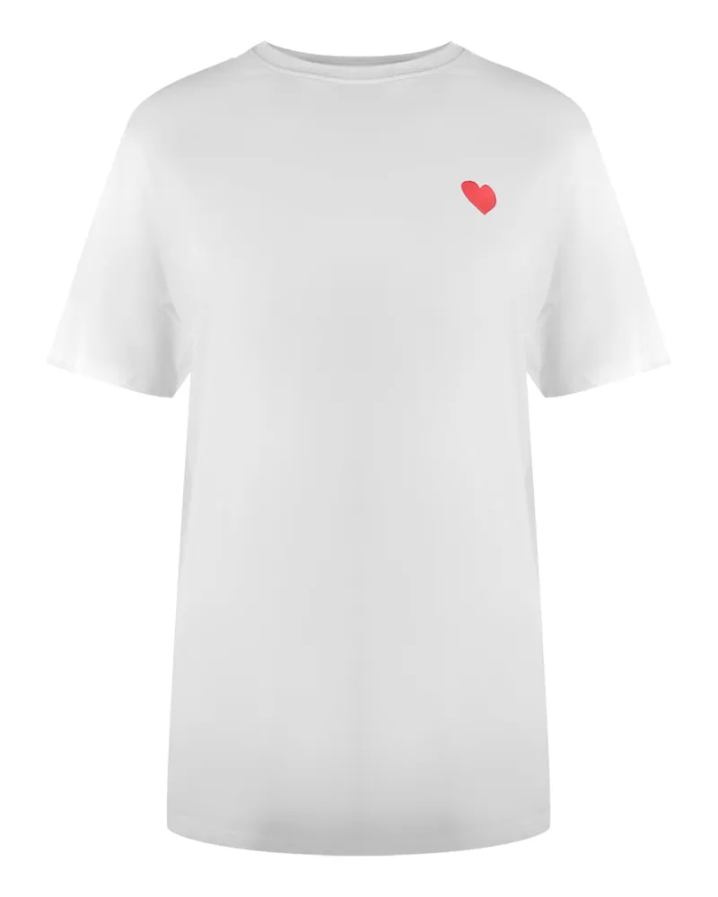 Moschino Herz-logo Weißes T-shirt Weiß