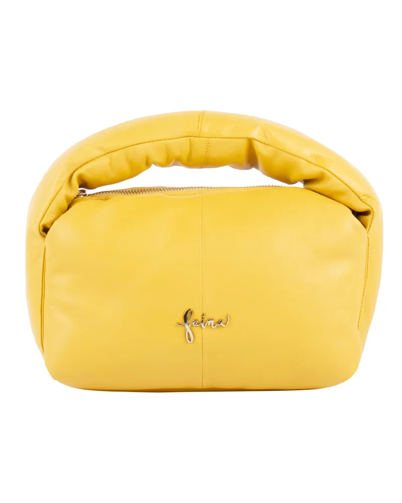 FAINA Henkeltasche aus Leder Damen gelb Gelb