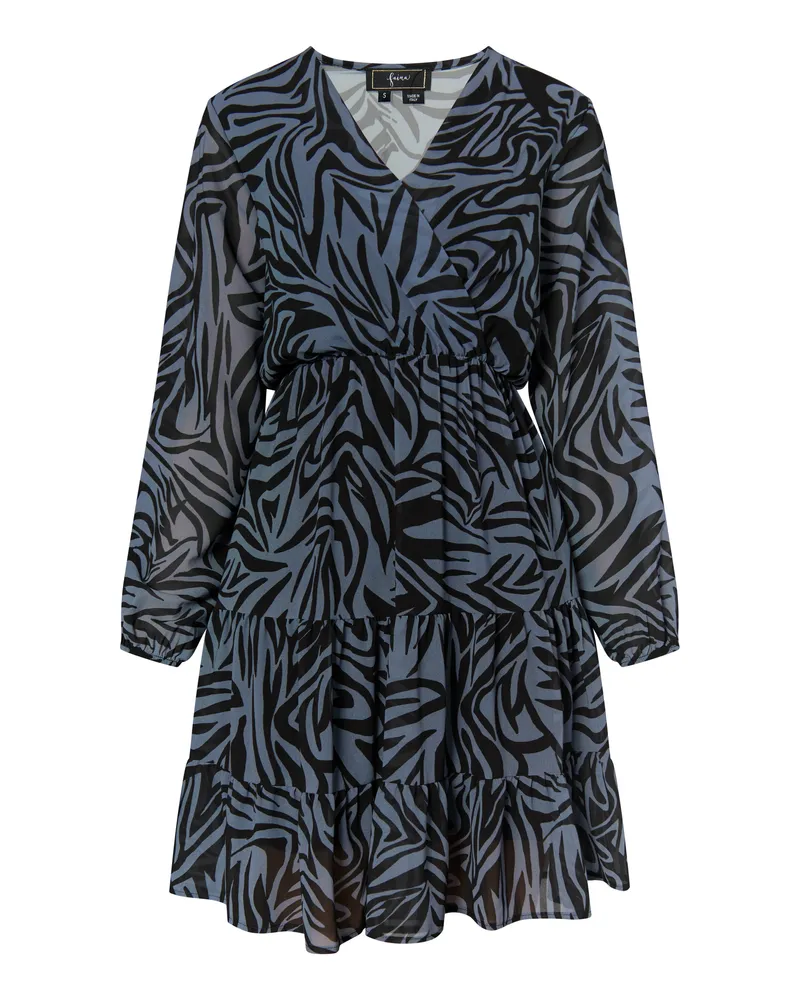 FAINA Kleid mit Zebra-Print Damen grau/schwarz Schwarz