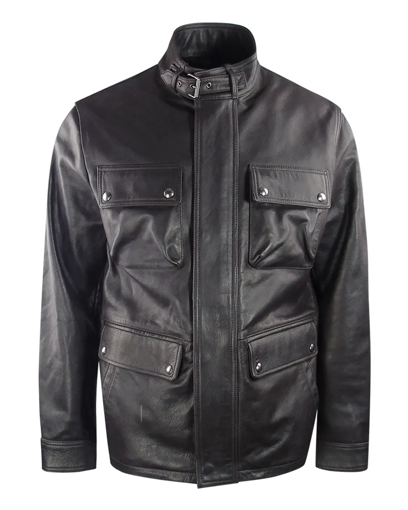 Belstaff dunkelbraune Grant-Lederjacke Braun