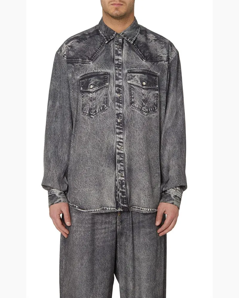 Diesel Gils" Hemd für Herren, Denim (Schwarz/Grau Schwarz