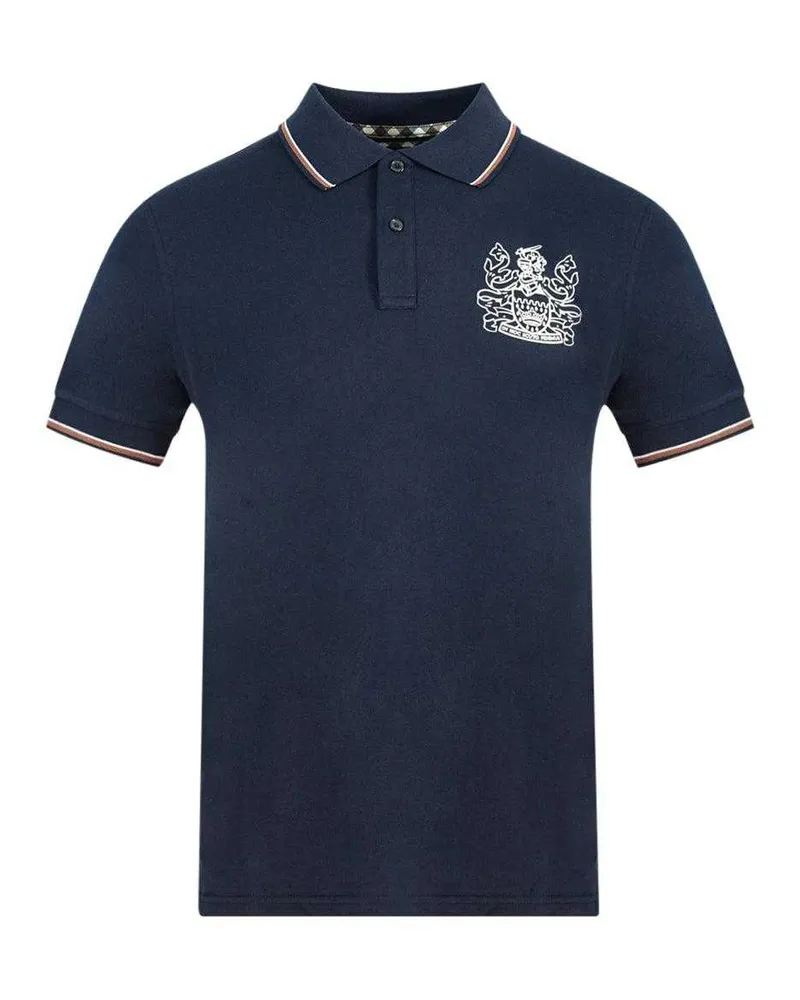 Aquascutum Unisex Erwachsenen Aldis Crest Polo-Shirt (Marineblau Marineblau