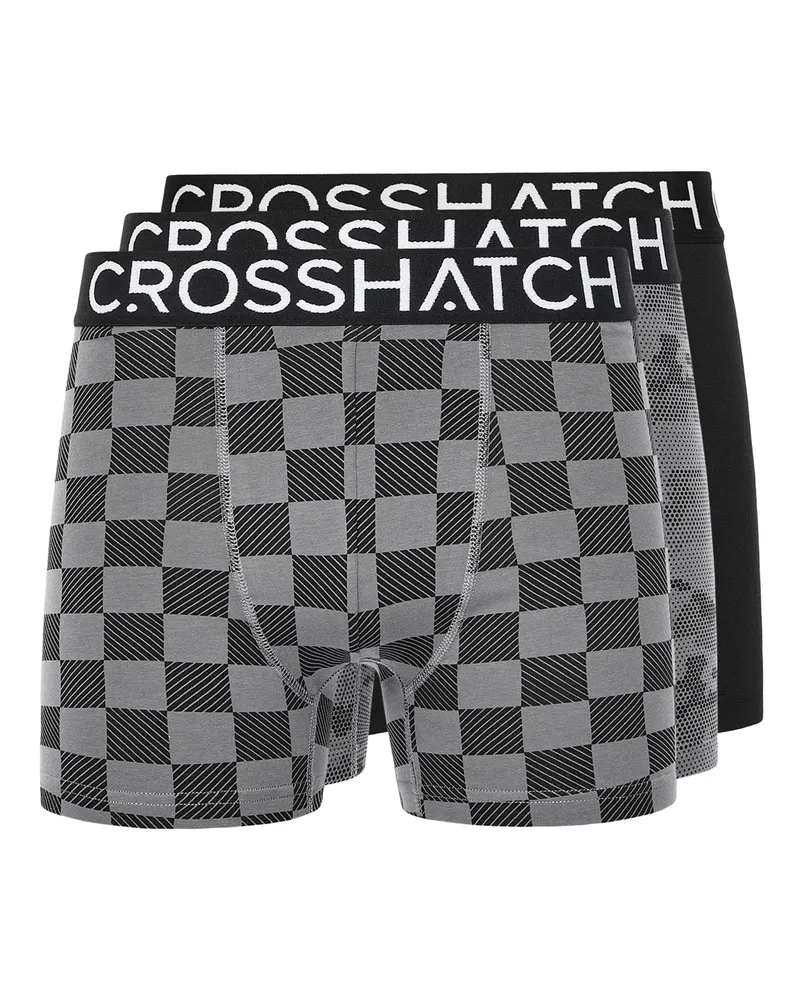 CrossHatch Bresler" Boxershorts für Herren(3er-Pack) (Schwarz Schwarz