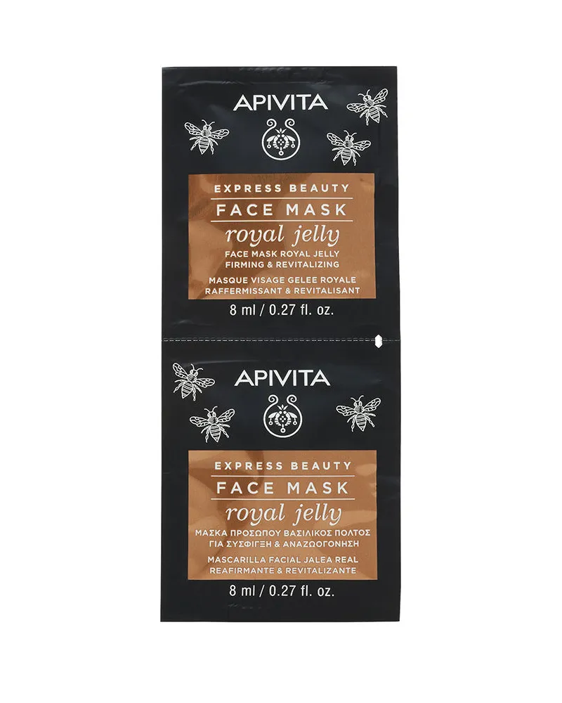 APIVITA Express Beauty Gesichtsmaske straffend und revitalisierend mit Gelee Royale, 2 x 8 ml 