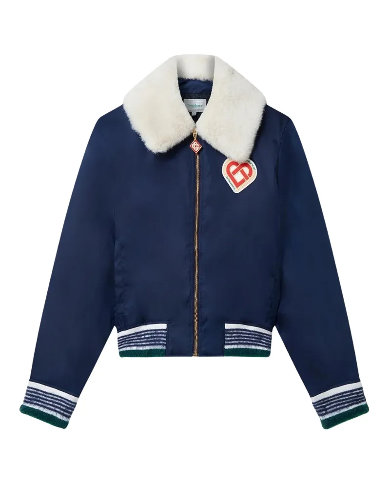 Casablanca Paris Nylon-bomberjacken, Marineblau Marineblau