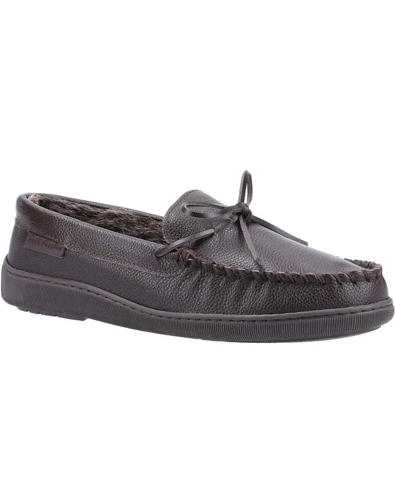 Hush Puppies Herren Ace Leder Hausschuhe (Braun Braun