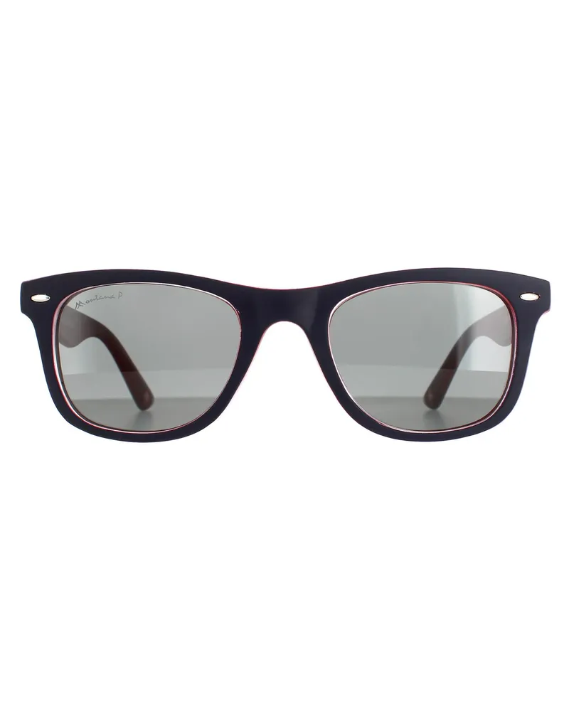 Montana Square Unisex Blau Rot Rubbertouch Grau Polarisiert MP41 Sonnenbrille Blau