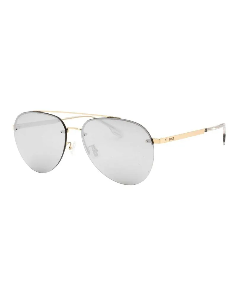 HUGO BOSS Pilot Stil-Sonnenbrille für Herren (Gold Gold