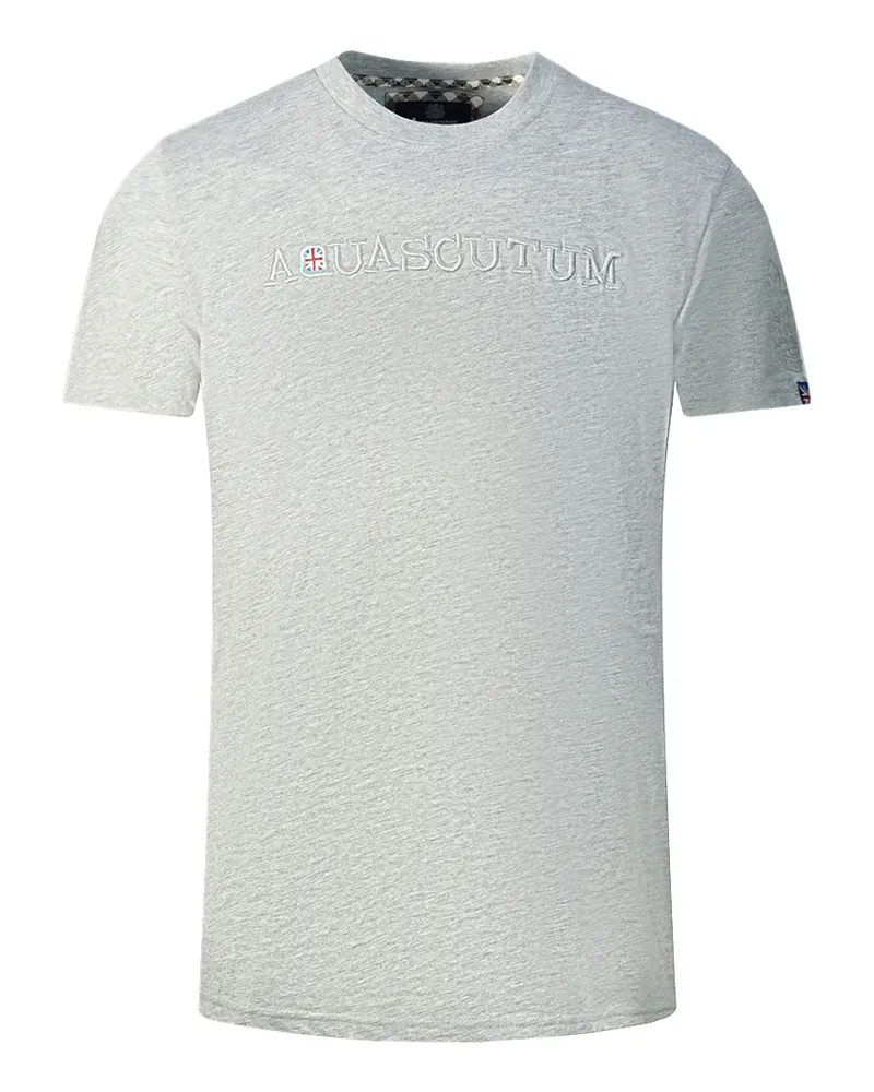 Aquascutum Brand Embossed Logo T-Shirt Grau Grau