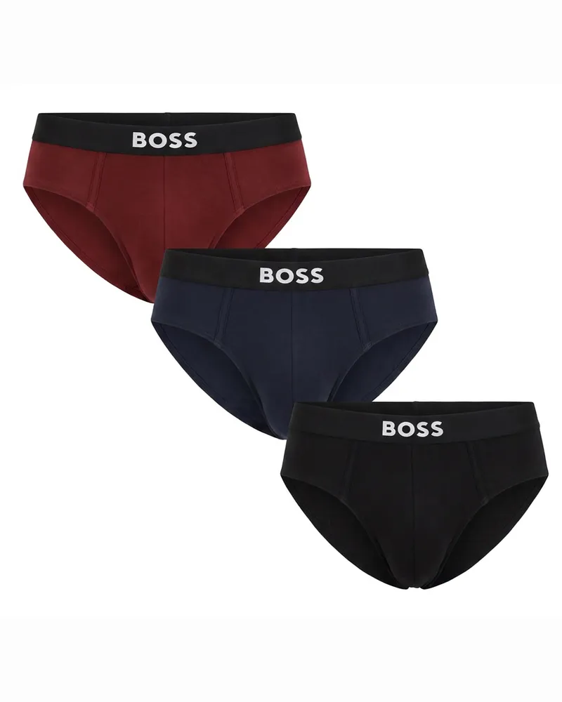 HUGO BOSS 3er-Pack Herren Elasthan Baumwollslips 50546561 Schwarz