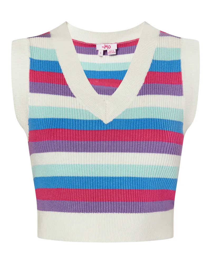 My Mo strickpullunder Damen Wollweiß Mehrfarbig Weiß