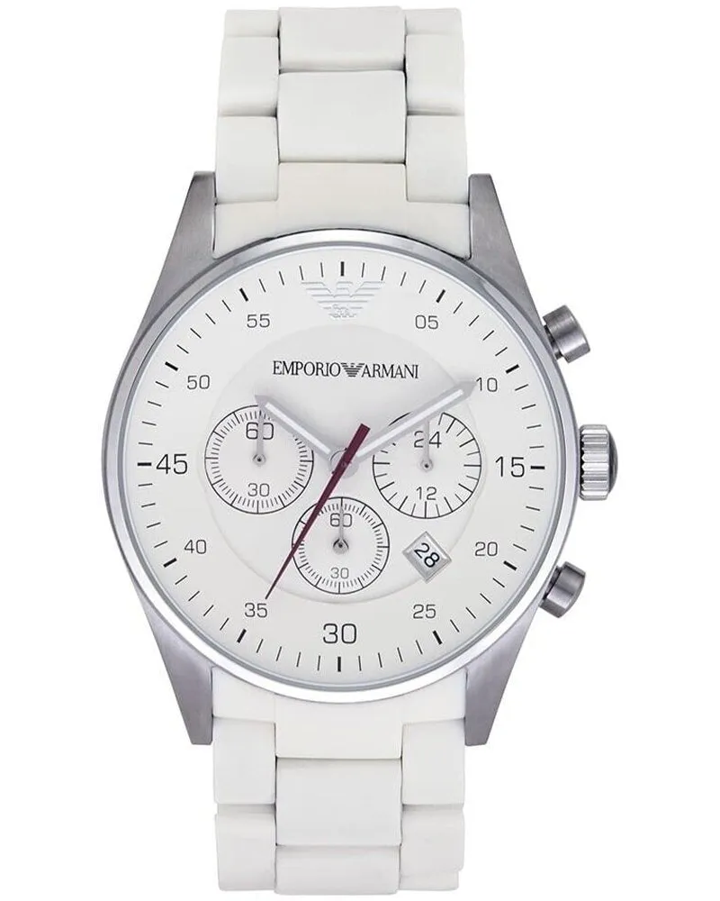 Emporio Armani AR5859 Herrenuhr Tazio Weiß Weiß