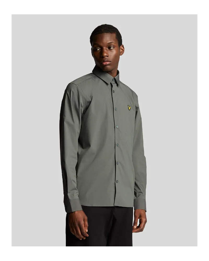Lyle & Scott Hemd für Herren, Bambus, Langärmlig (Grau Grau