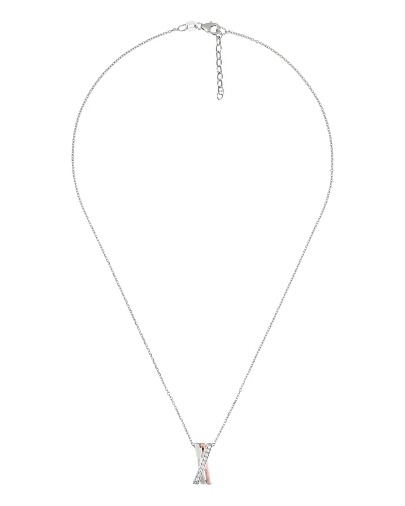 Orphelia Damen-Kette aus 925er Sterlingsilber mit Anhänger, Silber/Rosé, ZH-4832 Silber