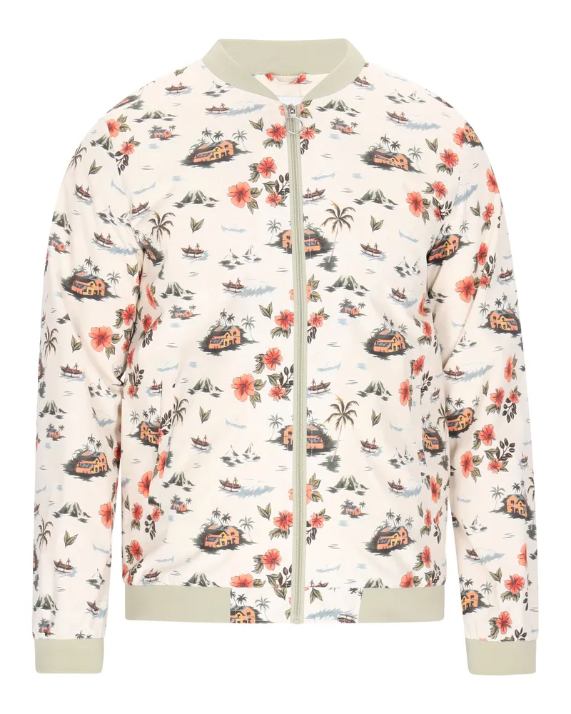 My Mo Jacke Männer cremeweiß mehrfarbig Wollweiß