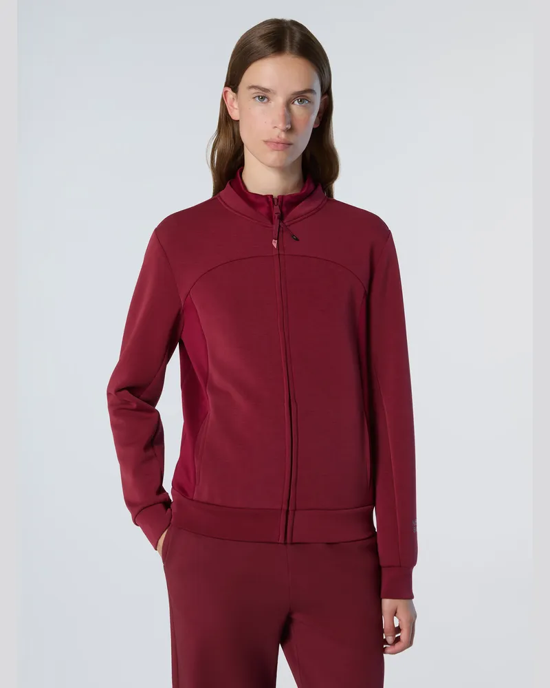 North Sails Sweatshirt mit Stehkragen Scuba Stoff Dunkelrot