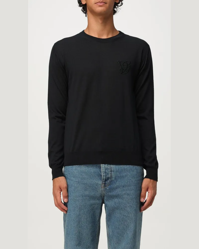 Valentino Garavani Logo Rundhalsausschnitt Pullover Schwarz