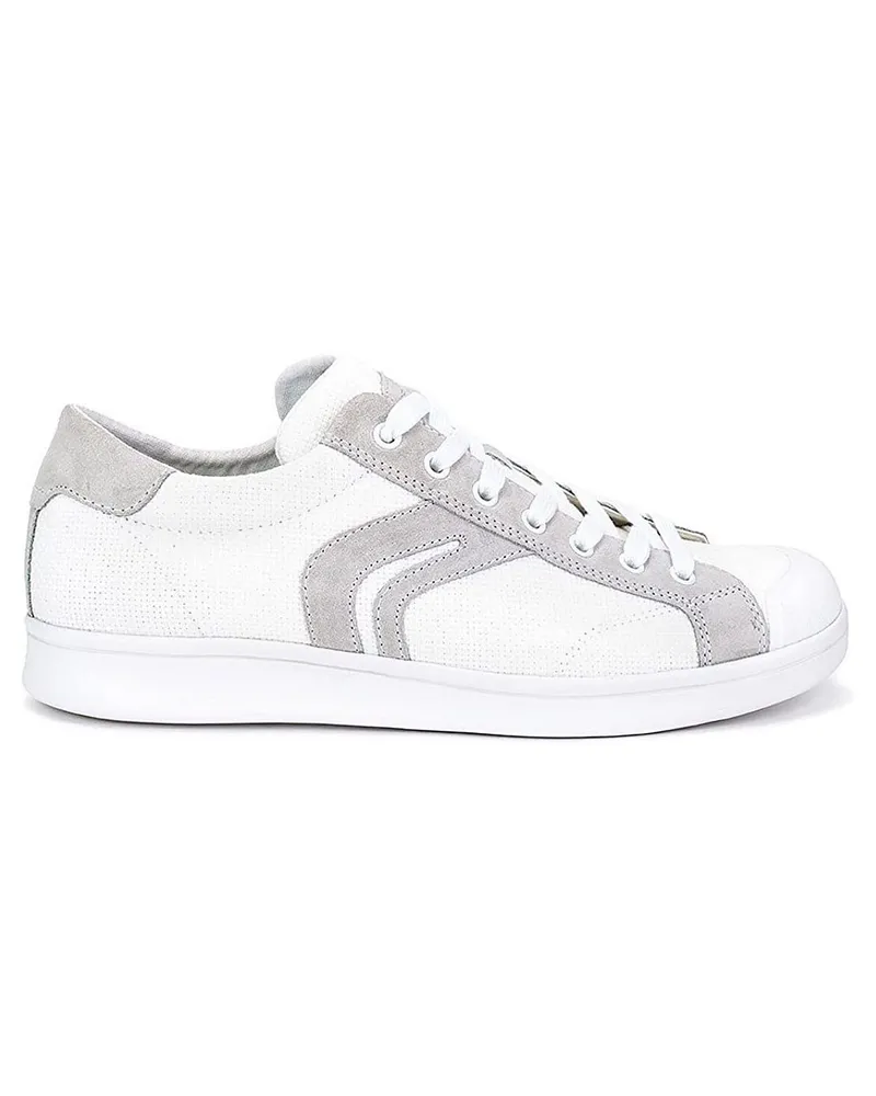 Geox Warrens Mens White Trainer Weiß