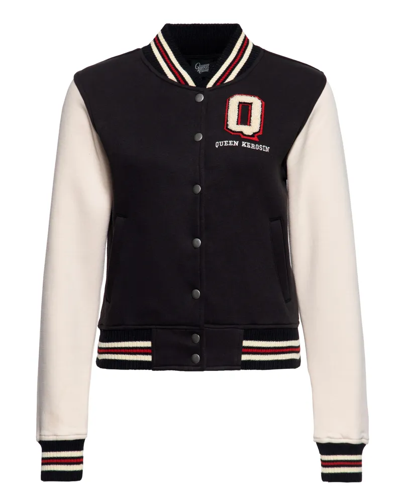 Queen Kerosin Damen College Sweatjacke Q Schwarz