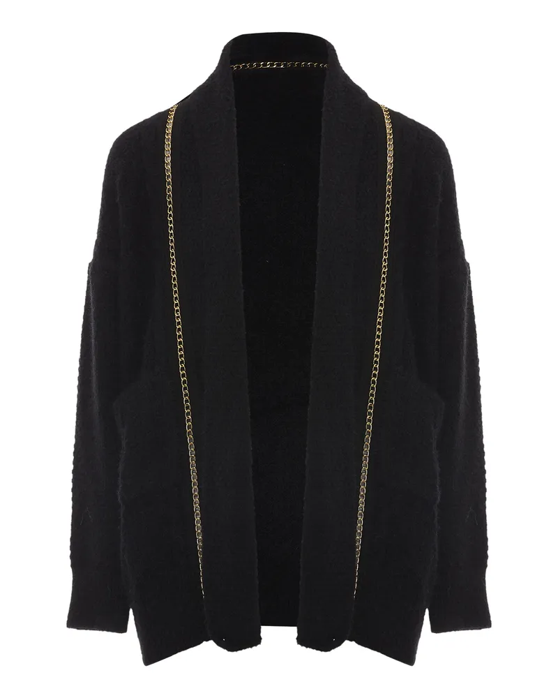 FAINA Strickjacke Damen schwarz Schwarz