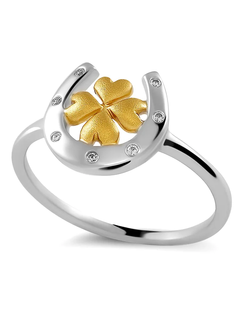 Orphelia Signature“ Damen-Ring aus 925er Sterlingsilber – Silber/Gold ZR-7517 Silber