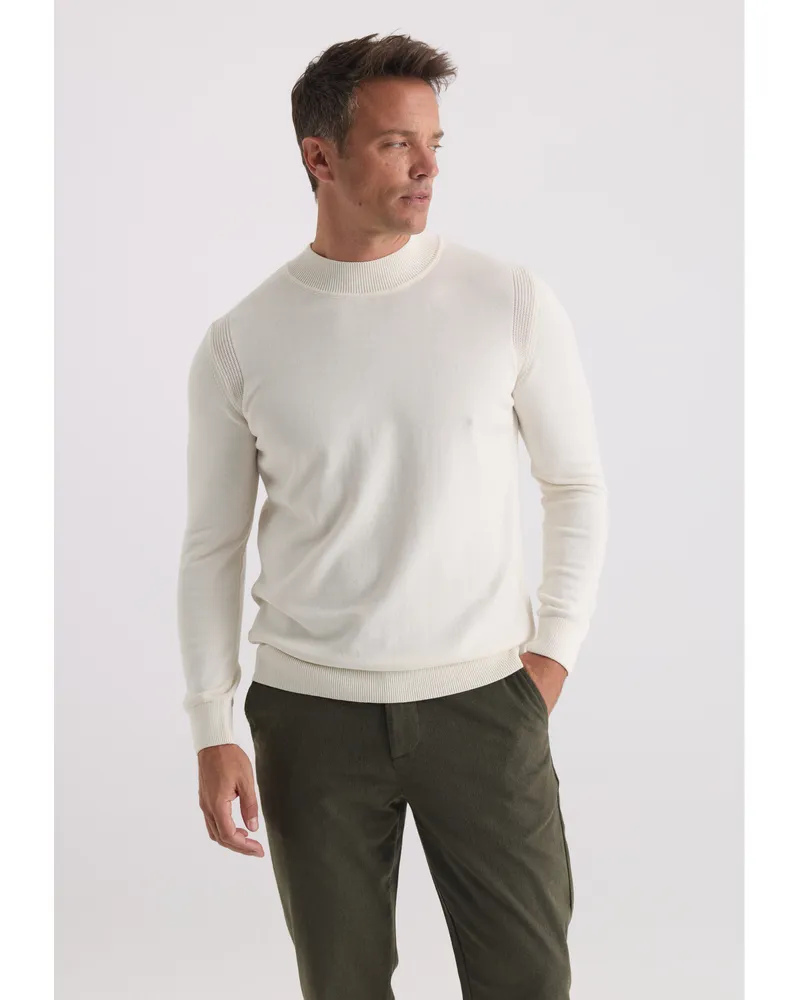Felix Hardy Pullover Pullover Mit Stehkragen Ecru