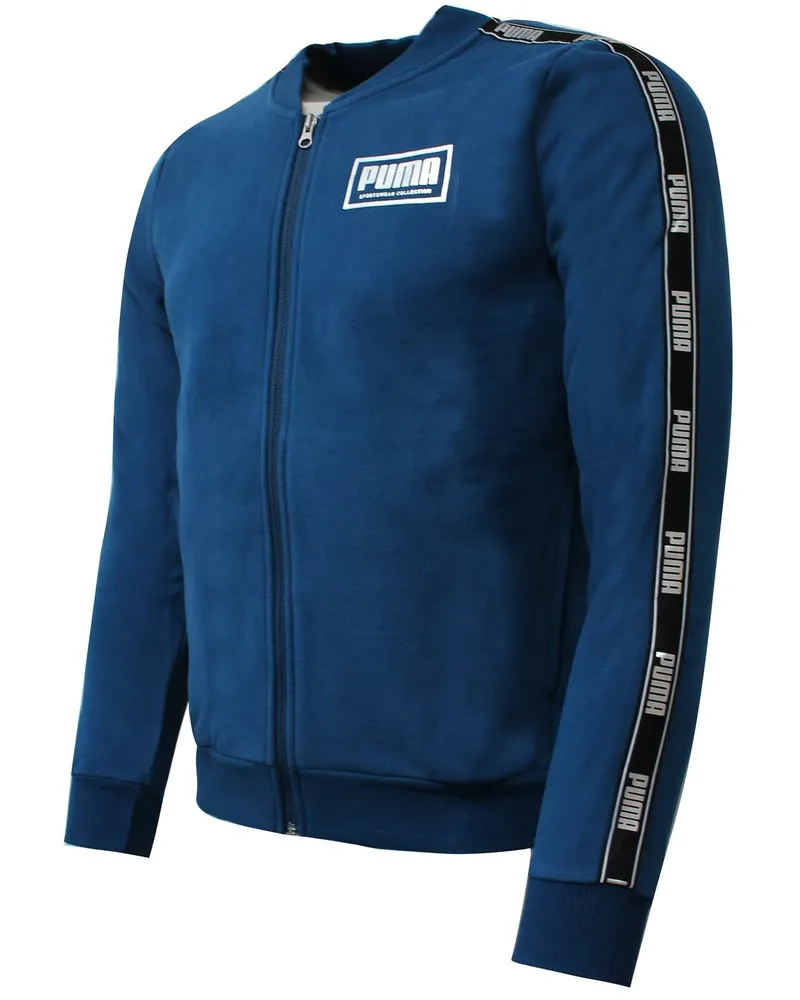 Puma Holiday Pack Bomber Jacket Daped Logo Blue Track Top 581767 38 Blau