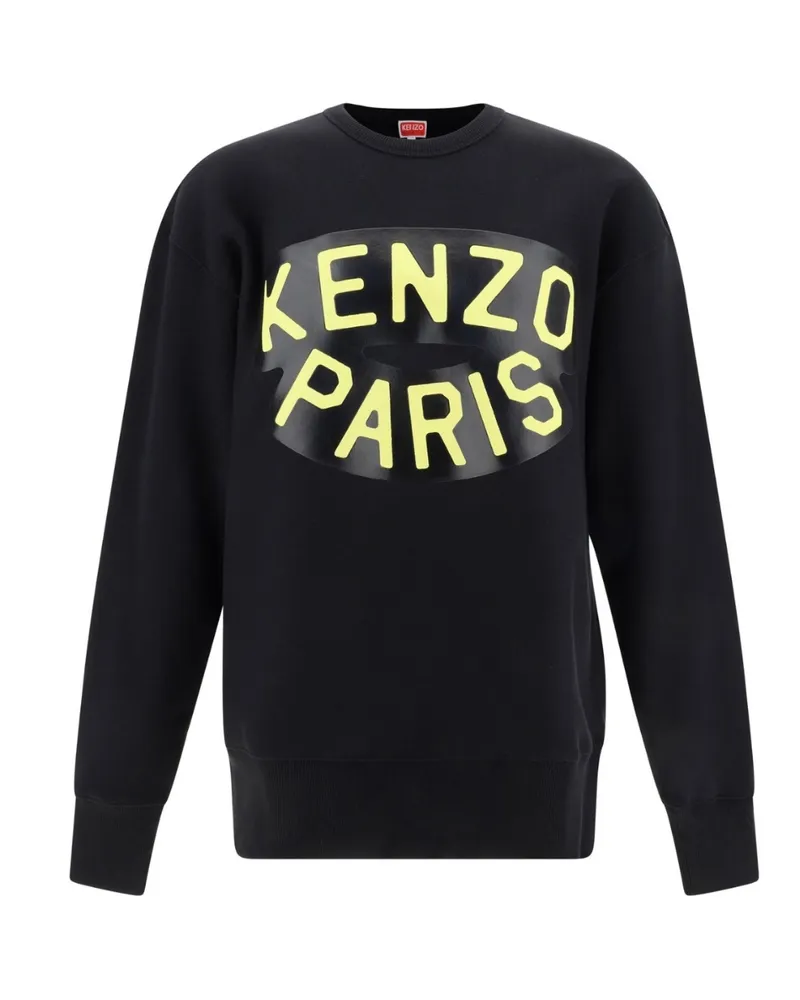 Kenzo Schwarzes Sweatshirt mit großem Logo von  Paris Schwarz