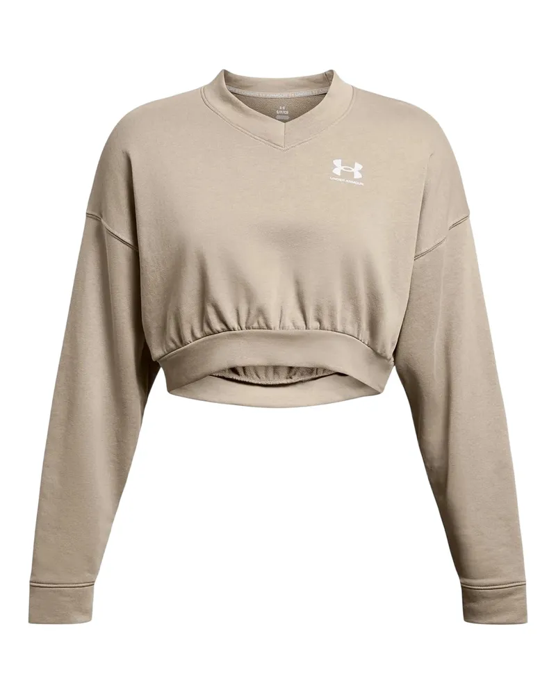 Under Armour Rival" Kurzes Sweatshirt für Damen, Rundhalsausschnitt, Frottee (Braun Braun